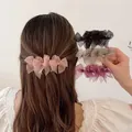 Eleganti fermagli per capelli con fiocchi in organza rosa nero grigio e viola - Colori Misti