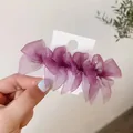 Barrette à cheveux élégante en organza violet foncé avec nœud multicouche - Violet