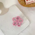 Pinza para el pelo con forma de flor rosa brillante para peinados de mujer - Rosa