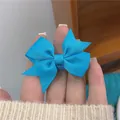 Pasador de pelo con lazo de cinta grosgrain azul cielo de diseño elegante - Azul cielo