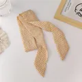 French romantic organza scarf with yellow polka dots and delicate pleated texture - Pink Style 2