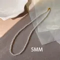 Collier élégant en perles blanches de 5mm avec fermoir doré pour femme - 5mm Perle (X1399)
