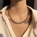 Franse stijl zilveren kralenketting met hooggepolijste metalen bollen voor dames - Tahiti Grijs Maat Zes