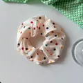 Elastico per capelli a pois colorati su tessuto twill bianco per coda di cavallo - Pois Colorati (F1423)
