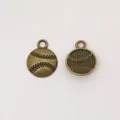 Vintage bronze baseball sports charms in zinc alloy for DIY jewelry and crafts - Antique Bronze