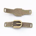 Vintage bronze alloy belt connector set with honeycomb texture for DIY bag accessories - Antique Bronze