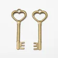 Vintage bronzen hartvormige sleutels van zinklegering voor DIY sieraden en ambachten - Antiek Brons
