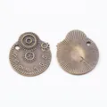 Steampunk bronskleurige hanger met tandwielen en cijfers voor DIY sieraden maken hobby - Antiek Brons