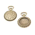Vintage bronze alloy clock base pendants for DIY jewelry making with embossed details - Vintage Embossed Style / Antique Bronze