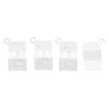 Close-up of four silver dollar bill pendants with embossed 100 digits for DIY jewelry - Bright Silver