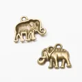 Vintage bronze elephant charms for DIY jewelry making with detailed embossed texture - Antique Bronze