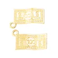 Golden vintage alloy dollar sign pendants with 100 mark for DIY jewelry making - Gold