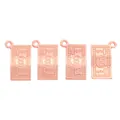 Macro detail of rose gold dollar sign charms with engraved 100 digits for DIY jewelry - Rose Gold