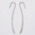 Pair of curved silver alloy bookmark hooks with polished finish and sleek metal design - Antique Silver