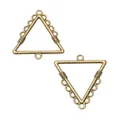 Antik-Bronze-Dreieck-Legierungsverbinder für Schmuck mit vier Schlaufen-Anhängern - Antikbronze