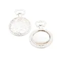 Vintage Silberlegierung 19mm Uhr-Rundanhänger Basis mit geprägtem Muster - Feiner Relief Stil / Glänzendes Silber