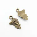 Antique bronze oak leaf and acorn alloy charms for DIY jewelry making and crafts - Antique Bronze