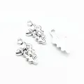 Vintage silver alloy DIY pendant set featuring acorns and oak leaf charms with realistic texture - Antique Silver