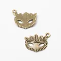 Vintage bronzen legering masker bedeltjes voor DIY sieraden maken accessoires - Brons