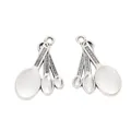 Retro silver alloy mini measuring spoon charms for DIY jewelry and vintage crafts - Antique Silver