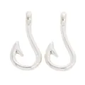 Vintage silver alloy fish hook pendants for DIY jewelry making and craft projects - Antique Silver