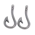 Vintage alloy fish hook pendants with antique silver finish for DIY jewelry making - Pine Black