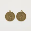 Vintage bronze zinc alloy Queen Elizabeth II profile relief charms for DIY jewelry making - Antique Bronze
