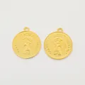 DIY gold zinc alloy coin pendants with Queen Elizabeth II relief for jewelry making - Gold