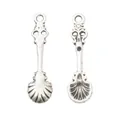 Vintage silver zinc alloy spoon pendants for DIY jewelry making accessories set - Shell Spoon Style / Antique Silver