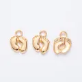 Détails de trois pendentifs empreintes de bébé dorés pour projets de bijoux DIY - Or KC