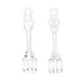 Detail view of vintage silver alloy fork pendants for DIY jewelry making and crafts - Vintage Fork Style / Bright Silver