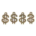 Set of four antique bronze dollar sign metal charms for DIY jewelry and crafts making - 21x12 / Antique Bronze