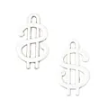 Silver zinc alloy dollar sign pendants with vintage matte finish for DIY jewelry - 21x12 / Antique Silver
