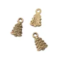Three vintage bronze Christmas tree pendants in zinc alloy for DIY jewelry crafting - Antique Bronze