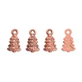 Detailed view of rose gold Christmas tree charms for jewelry DIY crafts with star tops - Rose Gold