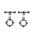 Detail von gunmetal Knebelverschlüssen mit gewebter Textur für DIY Schmuckstück - Gunmetal-Schwarz