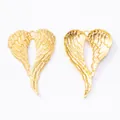 Golden heart-shaped wing pendants in vintage zinc alloy for DIY jewelry making - Gold
