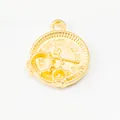 Retro zinklegering klok tandwiel hanger in goud met Romeinse cijfers voor DIY sieraden - Goud