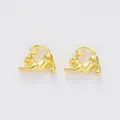 Vue détaillée de deux pendentifs chat dorés pour la fabrication de bijoux DIY - Or