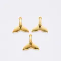 Drie gouden vintage walvisstaart hangers voor het maken van DIY-sieraden - Goud