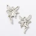 Vintage silver angel fairy pendant charms in alloy for DIY jewelry necklace making - Antique Silver