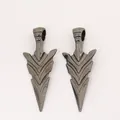 Detail of vintage gunmetal alloy arrow pendants with a multi-layered design for jewelry making - Gun Black