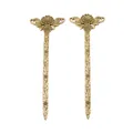 Retro zinc alloy bookmark pendants with floral relief and vintage bronze finish - Floral Relief Style / Antique Bronze