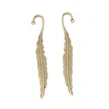 Vintage bronze feather bookmarks with hooks and hanging loops for DIY jewelry making - Antique Bronze