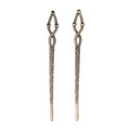 Vintage bronze zinc alloy hairpin with engraved scroll patterns on white background - Antique Bronze