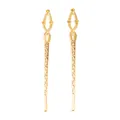 Golden zinc alloy vintage bookmark pendants with hollow filigree and three inlay settings - Gold