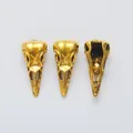 Vintage gold bird skull charms for DIY jewelry making in antique gothic metal style - Antique Gold