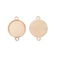 Roségouden 16mm ronde cabochon basis met dubbele lussen voor DIY sieraden - KC Goud
