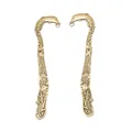 Set mit zwei Vintage Bronze Delphin Lesezeichen mit geprägten Meeresmotiven und Hakenring - Antikbronze