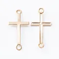 DIY vintage zinc alloy cross connector pendants in light gold finish for jewelry making - KC Gold